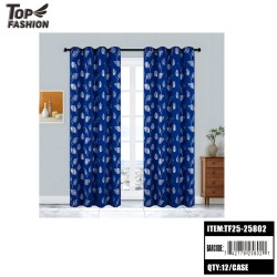 BLACKOUT CURTAIN 54"X84" BLUE LEAF PATTERN 12PC/CS