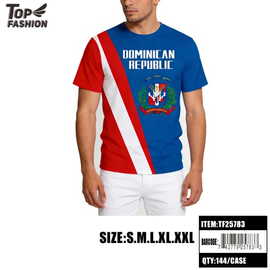 SPORTS T-SHIRT DOMINICAN REPUBLIC R-NECK S-XXL 144PC/CS