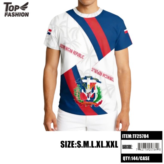 SPORTS T-SHIRT DOMINICAN REPUBLIC R-NECK S-XXL 144PC/CS