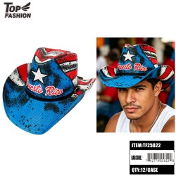 PUERTO RICO PAPER COWBOY HAT (PUERTO RICO)12PC/CS