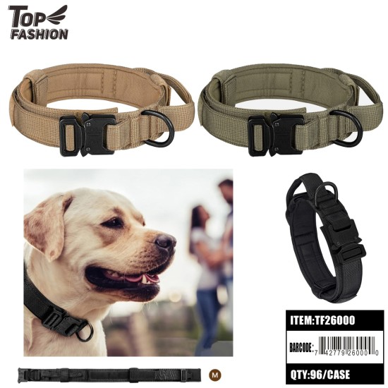 DOG COLLAR WITH HANDLE-SIZE M ASSORTED 3CLRS 12PC/8BG/96PC/CS