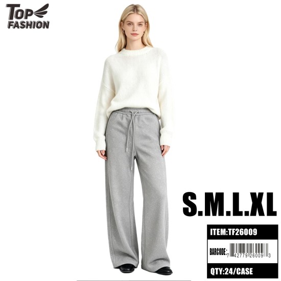 WOMENS LOOSE FIT CASUAL PANTS GREY S-XL 6PC/4BG/24PC/CS