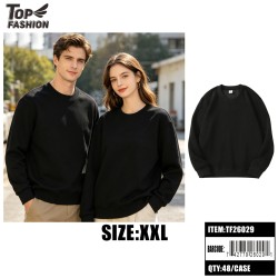 XXL SIZE 320G BLACK CREW NECK SWEATSHIRT 48PC/CS