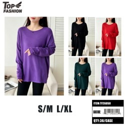 WOMENS 4COLOR OVERSIZED KNIT TOP 12PC/3BG/36PC/CS