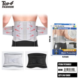 ELASTIC BREATHABLE WAIST SUPPORT BELT (UNISEX) 2CLR 36PC/CS