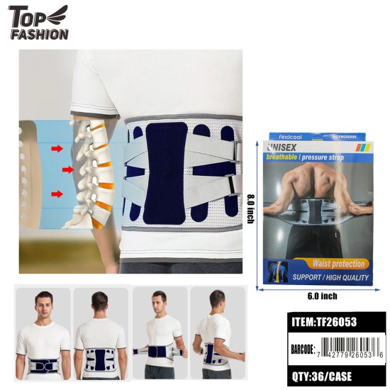 BREATHABLE PRESSURE WAIST SUPPORT BELT UNISEX 8PC/4BG/32PC/CS