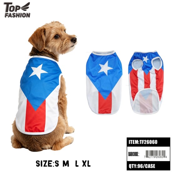 PUERTO RICO FLAG PET TANK SHIRT S-XL 12PC/8BG/96PC/CS