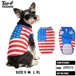 USA FLAG PET TANK SHIRT S-XL 12PC/8BG/96PC/CS
