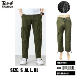 OLIVE MENS FLEECE CARGO PANTS 6PC/6BG/36PC/CS