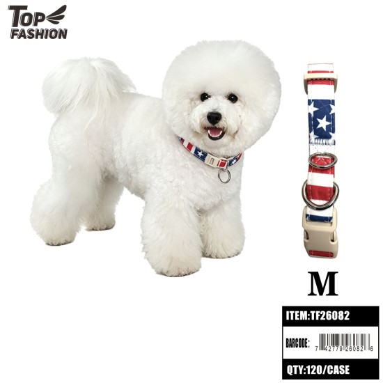 USA FLAG PET COLLAR SIZE M 10DZ/CS