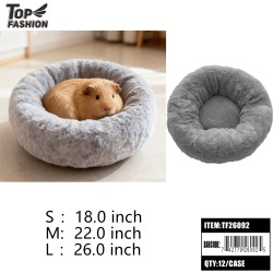 ROUND PLUSH PET BED S/M/L(3PC)/PK 12PK/CS