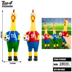 2 ASST SOCCER SCREAMING CHICKEN TOY 6PC/16BG/96PC/CS