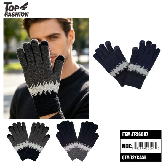 2-LAYER TOUCHSCREEN KNIT GLOVES 3COLOR 6DZ/CS