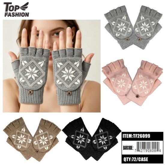 4CLR LADIES CONVERTIBLE KNIT GLOVES 6DZ/CS