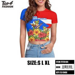 PR COQUI HIBISCUS CROP T-SHIRT 12PC/8BG/96PC/CS
