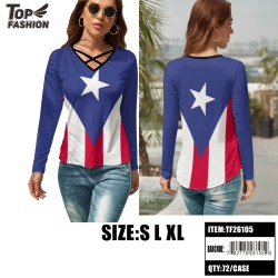 PR FLAG CRISSCROSS V-NECK TOP 12PC/8BG/96PC/CS