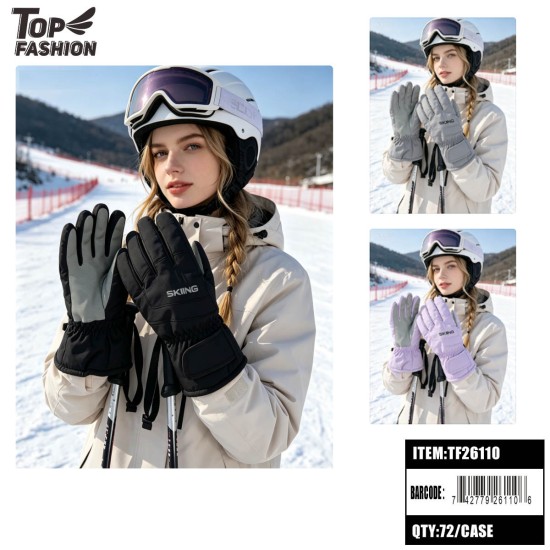 WOMENS GLOVES 3CLR FLEECE LINED TOUCHSCREEN 6DZ/CS