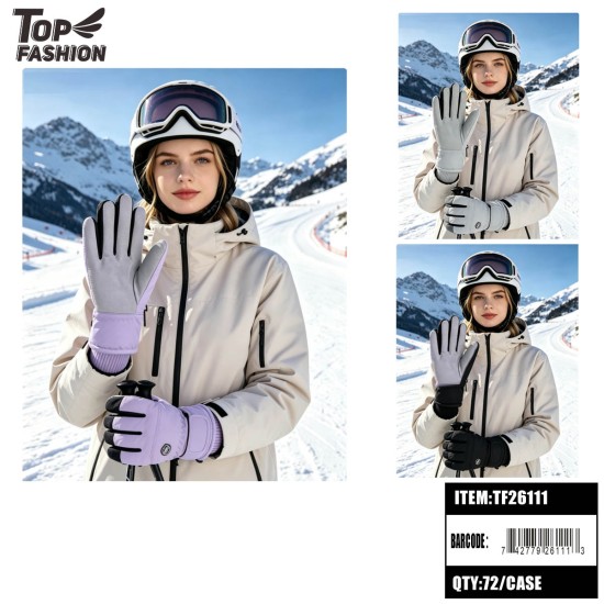 WOMENS GLOVES 3CLR FLEECE LINED TOUCHSCREEN 6DZ/CS