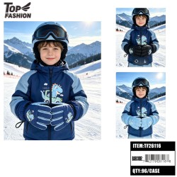BOYS GLOVES DINOSAUR WARM SKI(5-8)4CLR 8DZ/CS