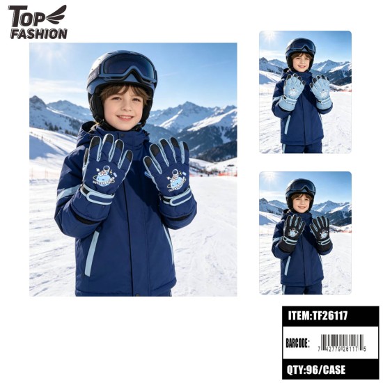 BOYS GLOVES WARM SKI(8-10)3CLR 8DZ/CS
