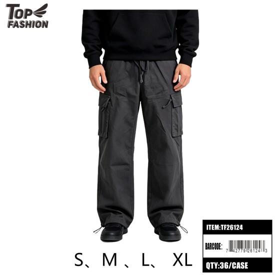 GRAY MENS FLEECE CARGO PANTS 6PC/6BG/36PC/CS