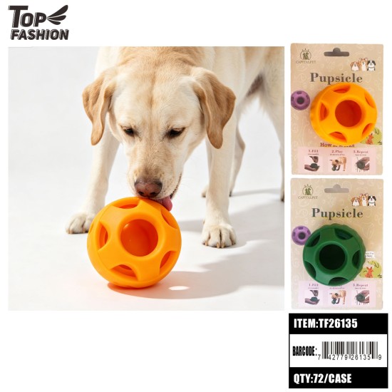 DOG TOY BALL 2-CLR SILICONE SLOW FEEDER 6DZ/CS