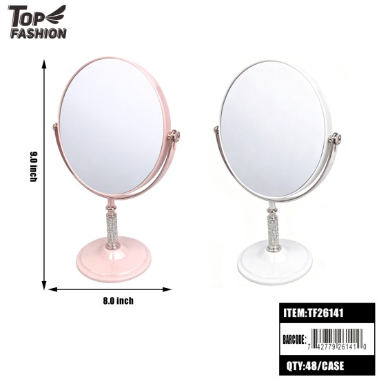 2 ASST RHINESTONE DOUBLE-SIDED MIRROR 48PC/CS