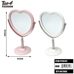 2 ASST RHINESTONE HEART VANITY MIRROR 48PC/CS