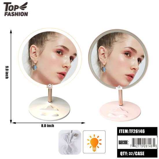 2 ASST LED RECHARGEABLE VANITY MIRROR 32PC/CS