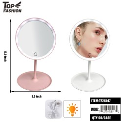 2 ASST TOUCH LED ROUND VANITY MIRROR 48PC/CS
