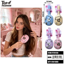 RHINESTONE BUTTERFLY HAIR BRUSH 4 ASST (12PC) 10BG/CS