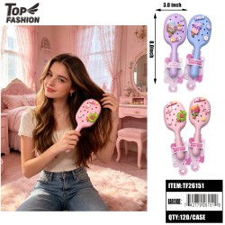 FRUIT & ICE CREAM HAIR BRUSH 4 ASST  (12PC)10BG/120PC/CS