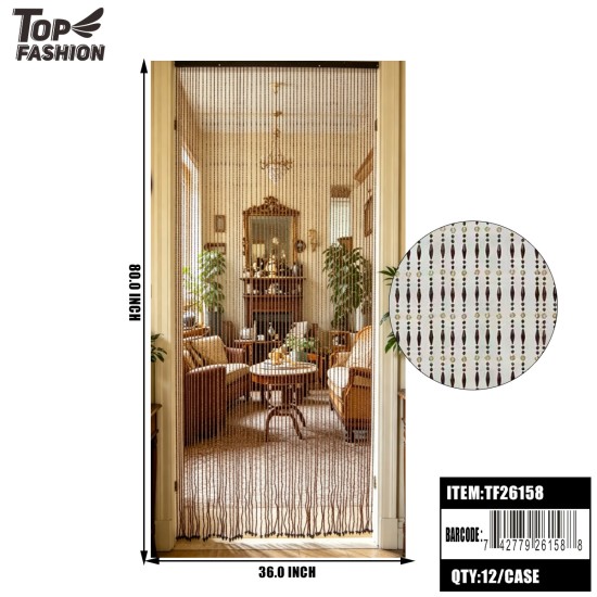 3 ASST 36X80 ACRYLIC BEAD CURTAIN 12PC/CS