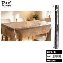 54 WIDE GOLD FLORAL PRINT TABLECLOTH ROLL 22Y/2ROLL/44Y/CS