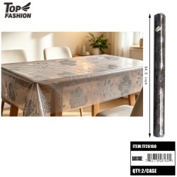54CLEAR HOLOGRAPHIC FLORAL PVC TABLECLOTH 22Y/2ROLL/44Y/CS
