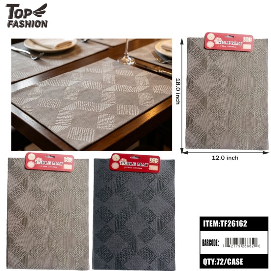 DIAMOND PATTERN PLACEMAT 2CT 2CLR (6PC)BG 12BG/CS