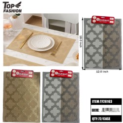 CLOVER PATTERN PLACEMAT 2CT 2CLR (6PC)BG 12BG/CS