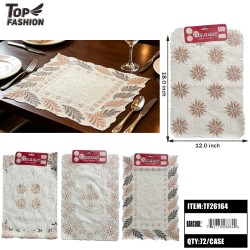 EUROPEAN LACE CUTOUT PLACEMAT 2CT 4CLR 6DZ/CS