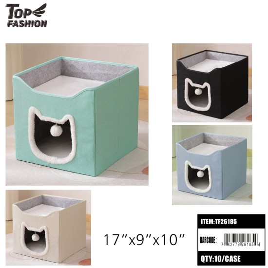 FOLDABLE CAT HOUSE BED 4COLOR 10PC/CS