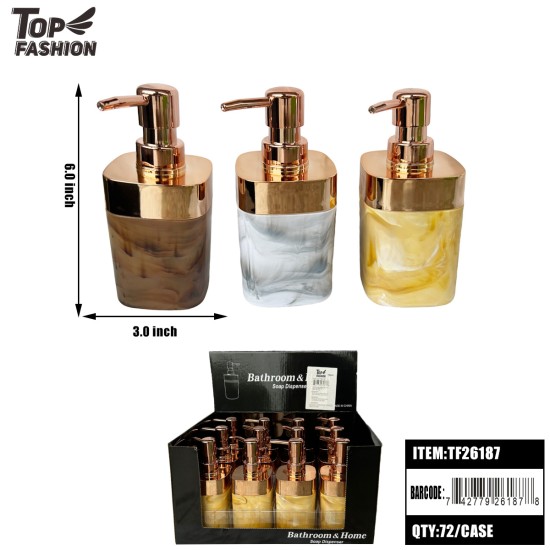MIX 3 COLOR MARBLE SOAP DISPENSER 6DZ/CS