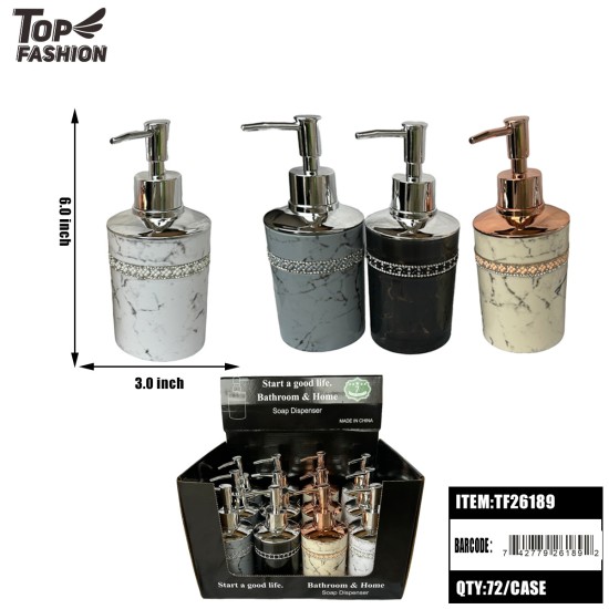 4-COLOR RHINESTONE SOAP DISPENSER (12PC) 6DZ/CS
