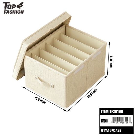 STORAGE BOX WITH COVER (6 COMPARTMENTS) 2CLR 10PC/CS