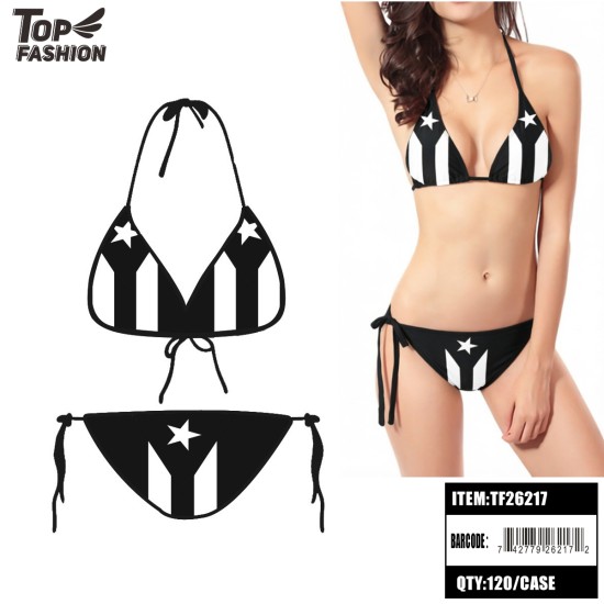 PR FLAG WOMENS BLACK BIKINI SET 12PC/10BG/120PC/CS