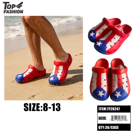 MENS PUERTO RICO FLAG CLOGS 8-13 3DZ/CS