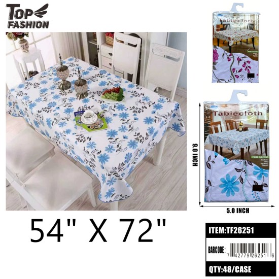 2 ASST 54x72 FLORAL TABLECLOTH 12PC/4BG/48PC/CS