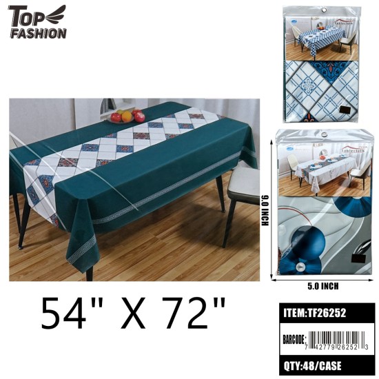 2 ASST 54X72 ABSTRACT TABLECLOTH 12PC/2BG/24PC/CS