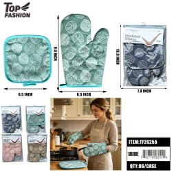 4 ASST LEAF OVEN MITT & MAT SET 8DZ/CS