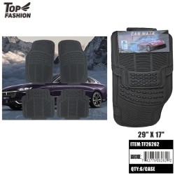 (4PC) UNIVERSAL RUBBER CAR FLOOR MATS 6PC/CS