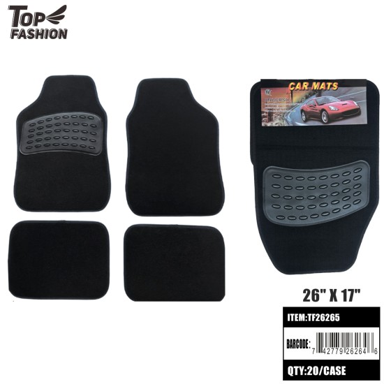 (4PC) UNIVERSAL CARPET CAR FLOOR MATS 20PC/S