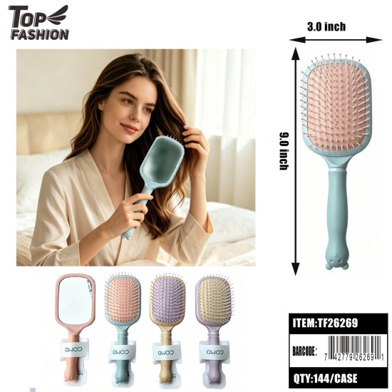 HAIR BRUSH MIRROR CUSHION MASSAGE 12DZ/CS
